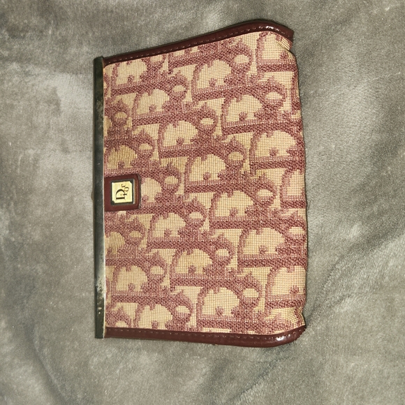 Dior Bags Dior Vintage Signature Burgundy Coin Purse Poshmark